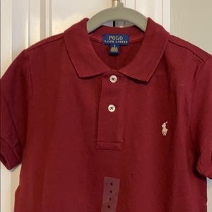 Burgundy short sleeve polo